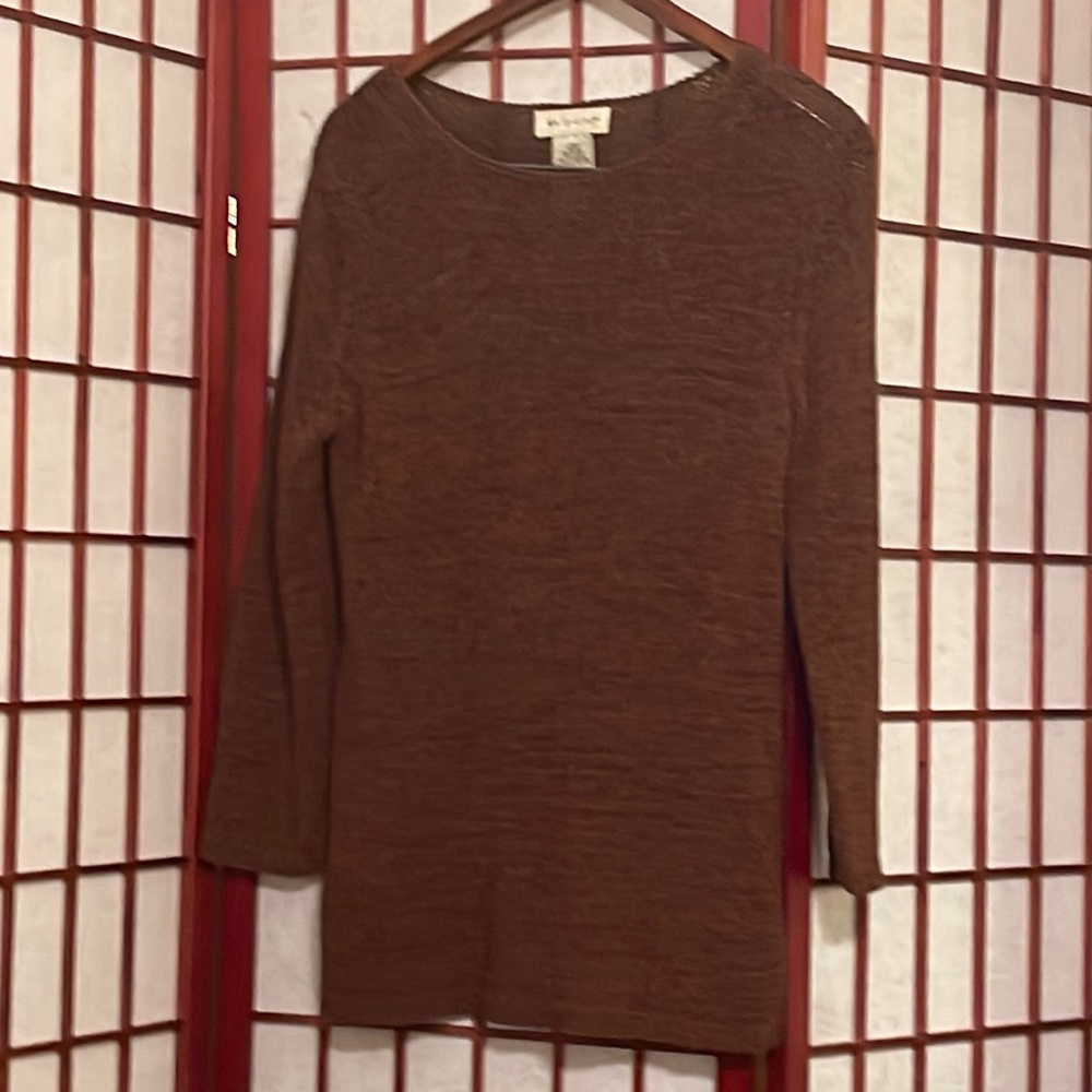 White Stag Brown Woven Lightweight Sweater! Ladies Medium 8-10.